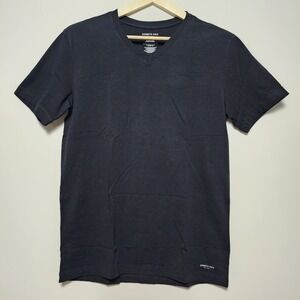 Kenneth Cole New York V-Neck Short Sleeve Solid Black T-Shirt Size Medium